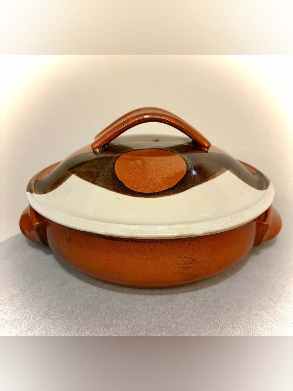 Mountaindale Jeff Pullman Casserole Dish Brown Orange Mid-Century RARE! Vintage